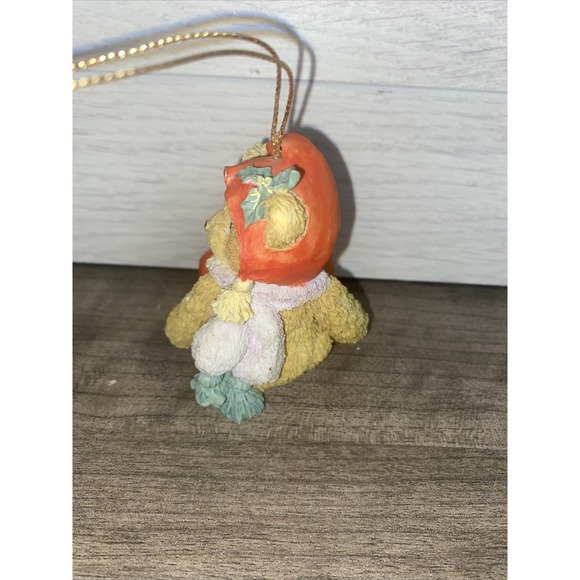 1992 Enesco Cherished Teddies Bear W/ Red Stocking Cap - Picture 4 of 7
